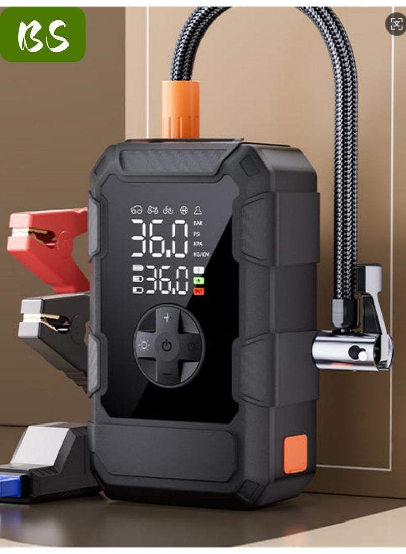 BS Logistics delays, emergency supply | Car jump starter | 20000mAh high capacity | Peak current up to 2500A | Easily starts 12V vehicles (suitable for 8.0L gasoline/6.5L diesel engines) | With 3-mode emergency light and smart clip jumper cable | High-end factory manufacturing | Perfect gift | Equipped with LED display | Flashlight | Power bank and large-capacity storage (including storage bag). - Image 1