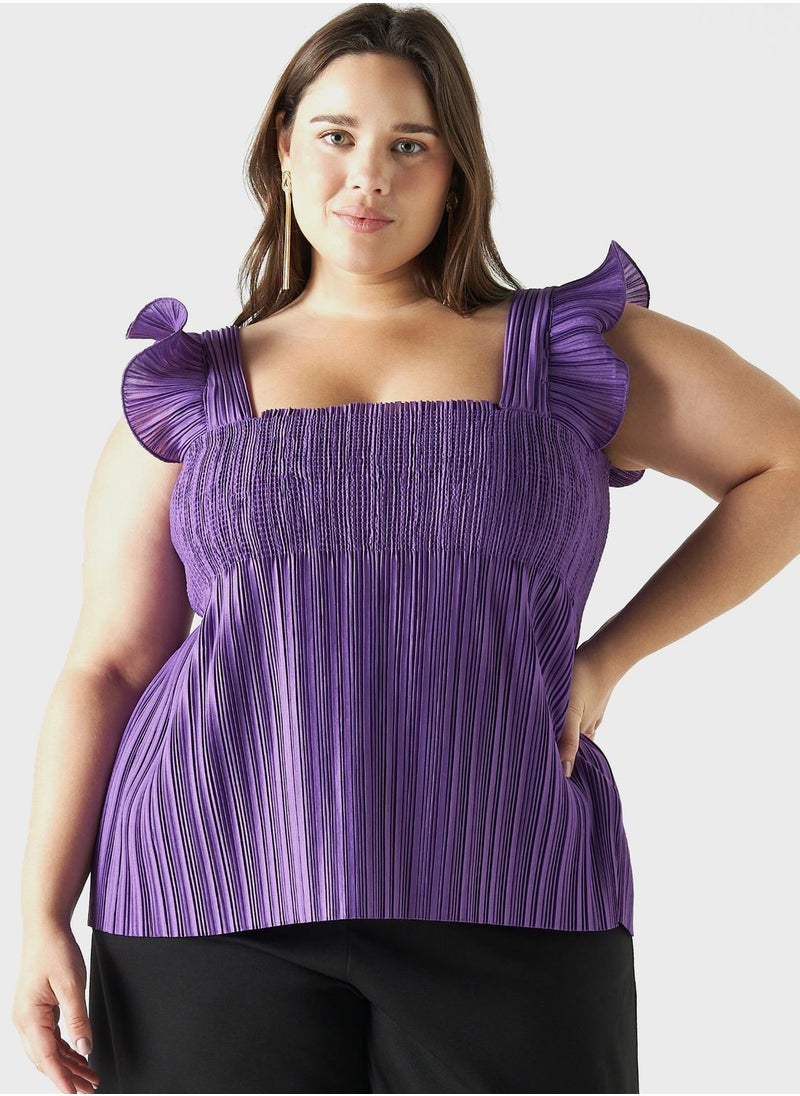 2Xtremz - Square Neck Ruched Tiered Top - Image 1