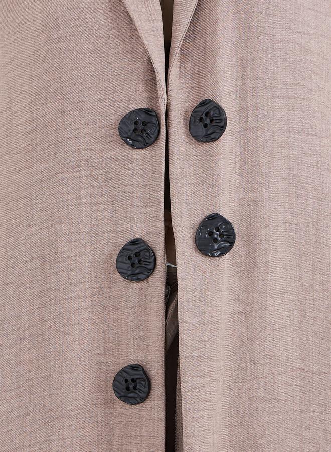 ستايلي أميرة عباءة بنية بياقة مشقوقة وتفاصيل أزرار - Image 3