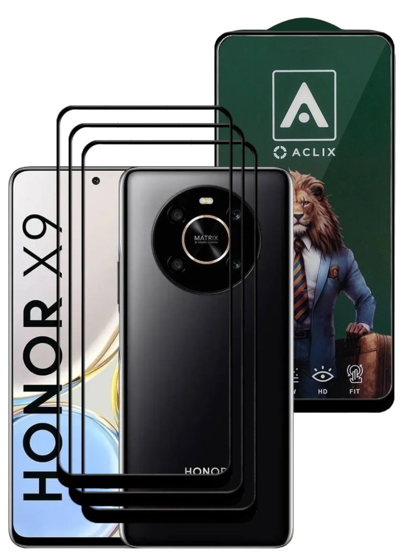 ACLIX 3 Pieces Antistatic ESD Dustproof Premium Quality High Definition Tempered Glass Screen Protector Designed For Honor X9 - Image 1