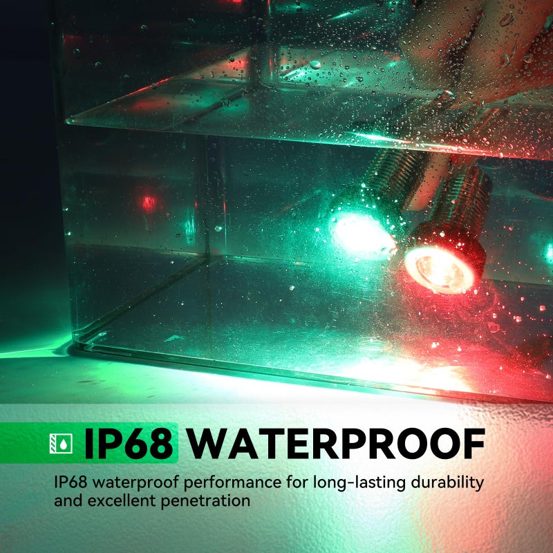 ULITECO Boat Navigation Lights, Marine Boat Nav Lights, Red and Green Bow Lighting, Night Fishing Lights, Deck Lights, IP68 Waterproof LED Lighting for Pontoon Bas Dinghy Jon - Image 3