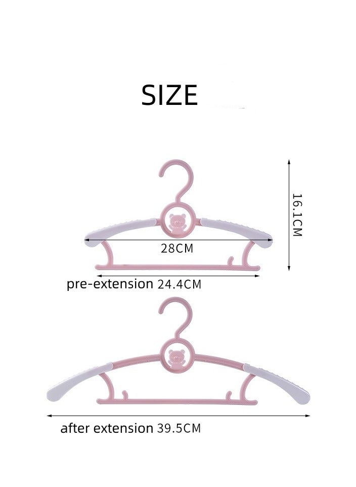 20 Pack Adjustable Extend Baby Clothes Hangers+ 20 Clothes Non-Slip Clips，Clothes Brace Drying Rack for Newborns to Teenager - Image 3