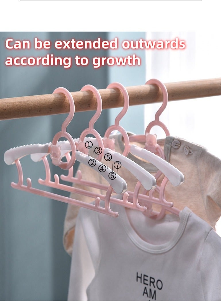20 Pack Adjustable Extend Baby Clothes Hangers+ 20 Clothes Non-Slip Clips，Clothes Brace Drying Rack for Newborns to Teenager - Image 5