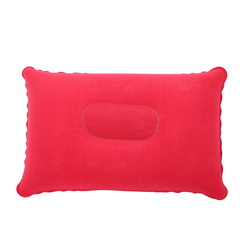 Portable Inflatable Travel Pillow for Outdoors red 
