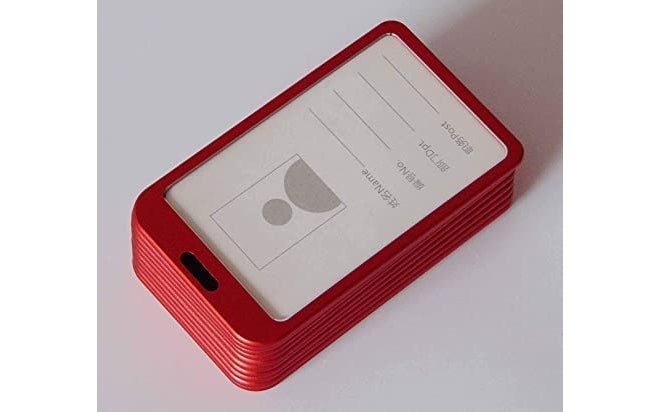 Kosh I Cards-Natural Hard Metal (Aluminum Alloy) ID Card Holder/Badge with Scratch Guard for Office ID Card (Pack of 10) (Red) - Image 4