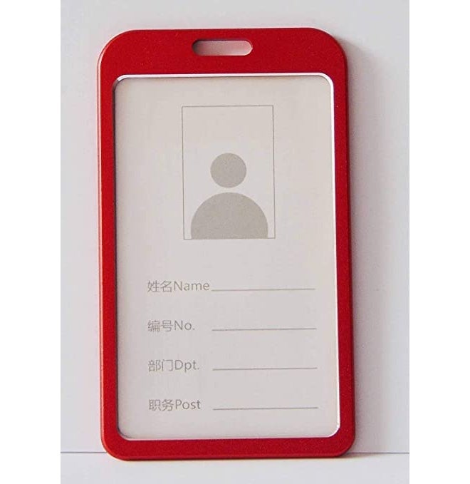 Kosh I Cards-Natural Hard Metal (Aluminum Alloy) ID Card Holder/Badge with Scratch Guard for Office ID Card (Pack of 10) (Red) - Image 3