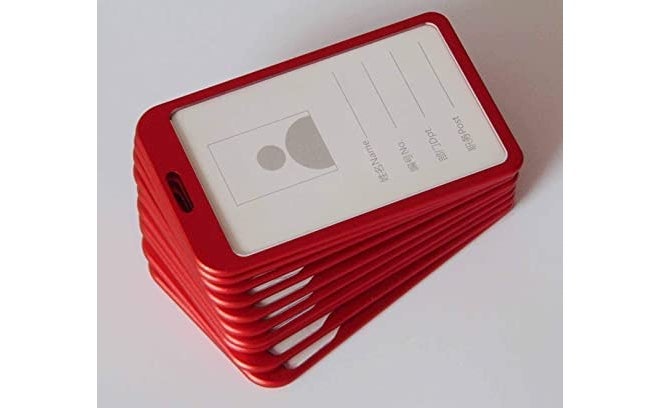 Kosh I Cards-Natural Hard Metal (Aluminum Alloy) ID Card Holder/Badge with Scratch Guard for Office ID Card (Pack of 10) (Red) - Image 2