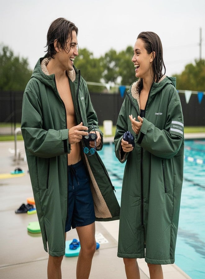 Owntop Changing Robe for Adults and Kids | Oversize Swim Parka | Waterproof and Windproof | Sherpa Fleece Interior, Pockets & Badge | for Surfing, Beach, Swimming, Camping - Image 2