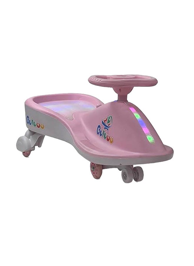 AL BADER Magic Swing Cars for Kids, Twister Magic Ride on Kids Car with LED Wheels, Kids Push Ride on Car With Lighted Seat, Strongest and Smoothest Twister Magic Ride Car for Kids With Music, Pink.  - Image 1