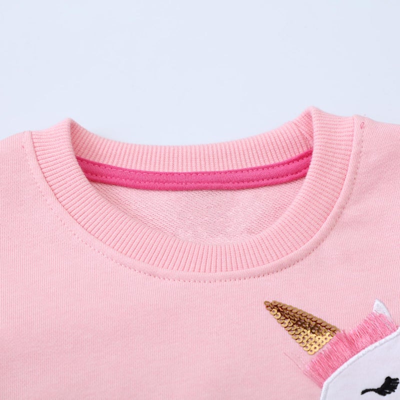 Bumeex Toddler Girl's Sweatshirt Unicorn Long Sleeve Shirt Spring Fall Winter Clothes Outfit Cotton Pullover Tops Outfits Clothing Pink Horses 3t - Image 4