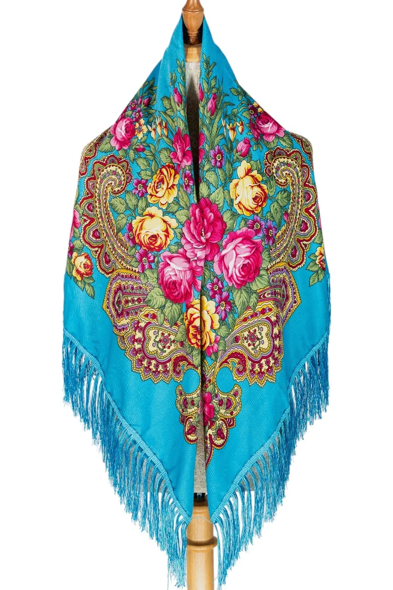 D'Daniela Mila Women's Eastern European Cotton Tassel Shawl