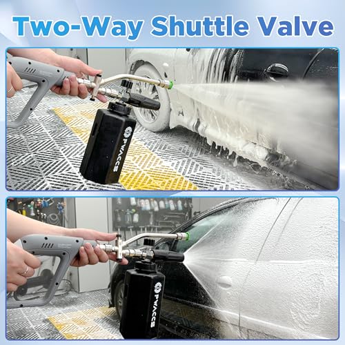 PWACCS Foam Cannon Dual Connector, Pressure Washer Car Wash Foam Gun, Short Power Washer Gun Kit with Dual-Connector Accessory, 1/4" Quick Connector, 1.5 Liter, 4000 PSI - Image 2