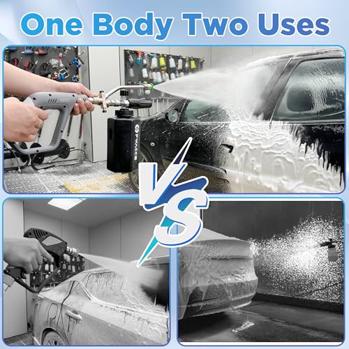 PWACCS Foam Cannon Dual Connector, Pressure Washer Car Wash Foam Gun, Short Power Washer Gun Kit with Dual-Connector Accessory, 1/4" Quick Connector, 1.5 Liter, 4000 PSI - Image 4