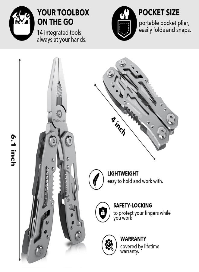 fangfo Rebar Multitool with Premium Replaceable Wire Cutters and Saw, - Image 2