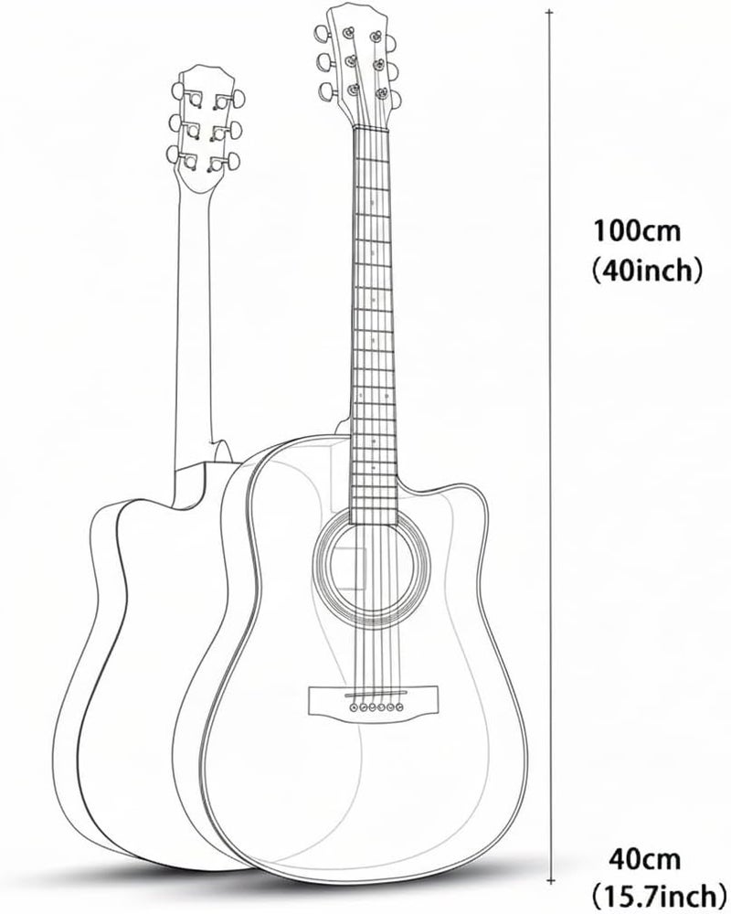 MegArya 40/41 Inch Beginner Acoustic Guitar - Spruce Veneer in Wine Red - Image 2