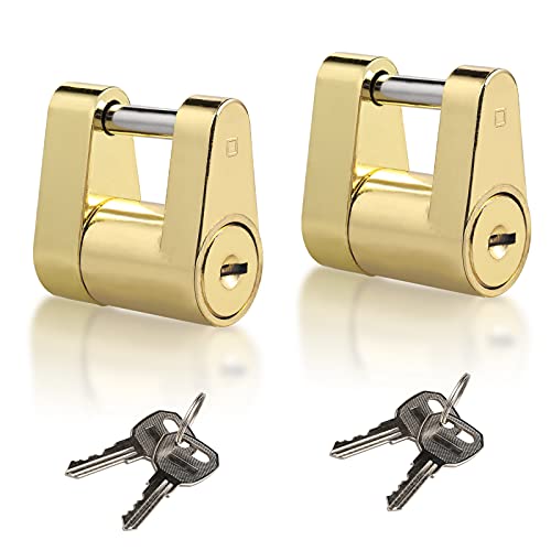 CZC AUTO Trailer Lock Dia 1/4 Inch, Coupler Lock 3/4 Inch Span Trailer Hitch Lock with Keys Trailer Coupler Lock for Tow Boat RV Truck Car's Coupler, 2 Pack - Image 1