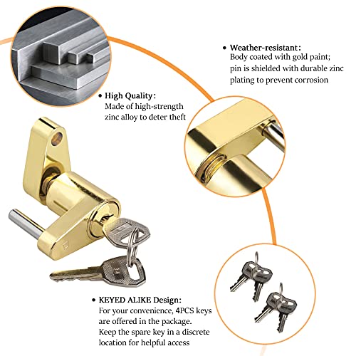 CZC AUTO Trailer Lock Dia 1/4 Inch, Coupler Lock 3/4 Inch Span Trailer Hitch Lock with Keys Trailer Coupler Lock for Tow Boat RV Truck Car's Coupler, 2 Pack - Image 3