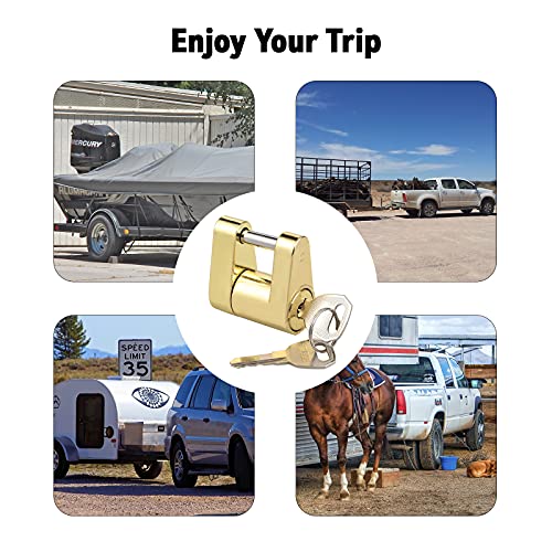 CZC AUTO Trailer Lock Dia 1/4 Inch, Coupler Lock 3/4 Inch Span Trailer Hitch Lock with Keys Trailer Coupler Lock for Tow Boat RV Truck Car's Coupler, 2 Pack - Image 5