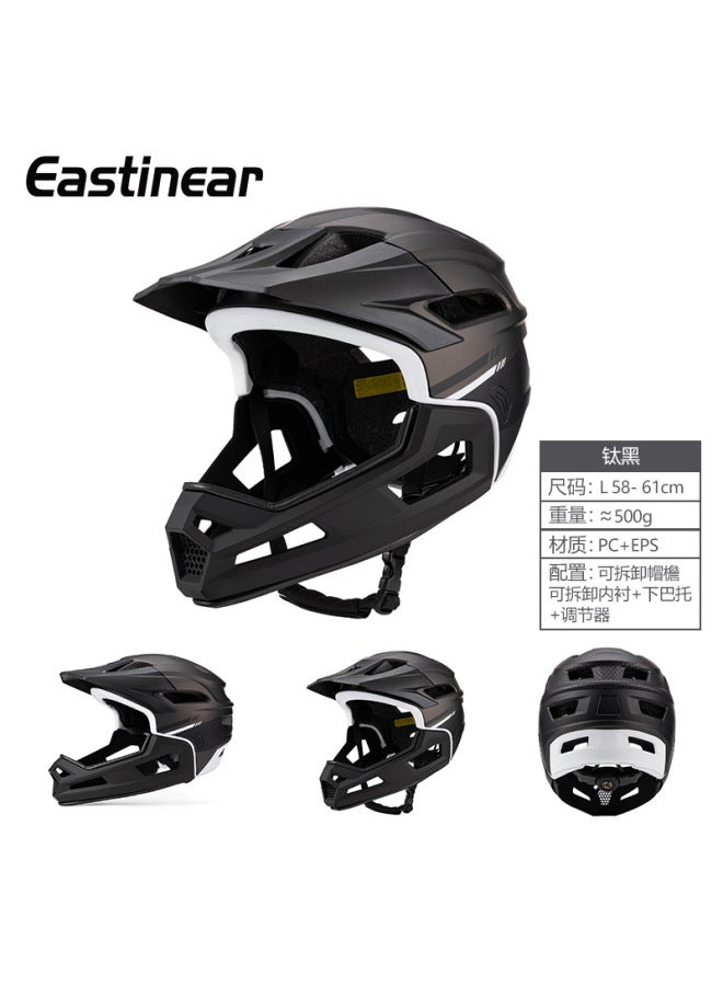 New Titanium Black Detachable Chin Mountain Off-road Full-face Helmet for Men – Anti-fall Extreme Sports Helmet