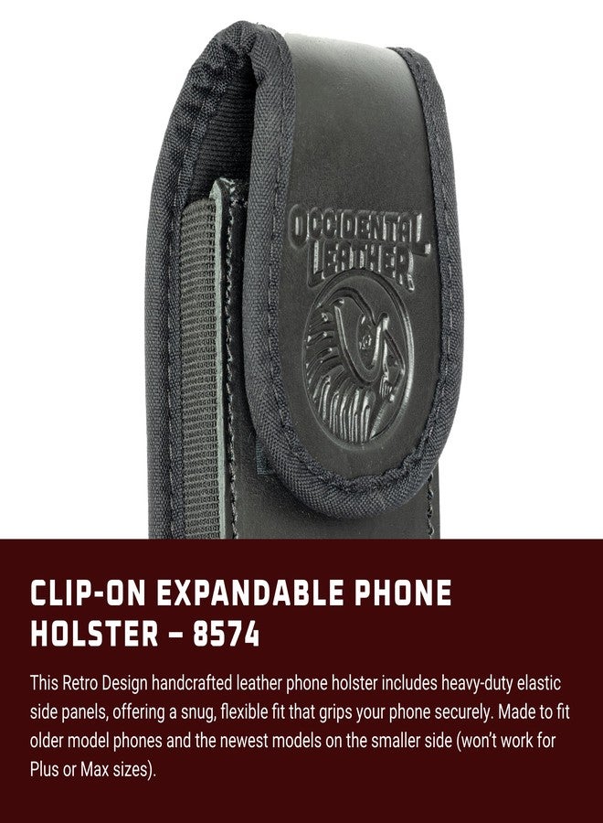Occidental Leather Clip-On Expandable Phone Holster - Black - Made in USA - Image 2