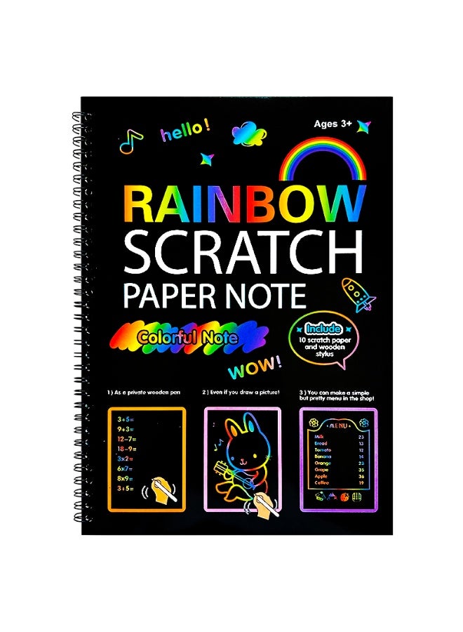 Magic Scratch-Off Kit, 5-Piece Set - Colorful Rainbow Art, Rich Abstract Designs, Perfect for Birthdays, Holidays, Halloween, and Christmas Gifts, Art Supplies, Creative Crafts, Playful Designs, Durable Paper - Image 4