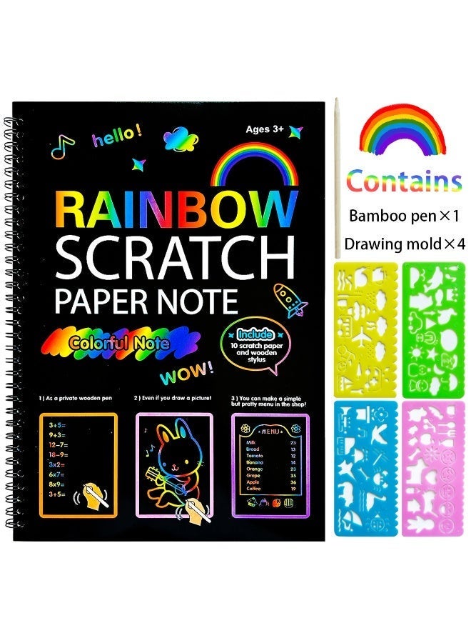 Magic Scratch-Off Kit, 5-Piece Set - Colorful Rainbow Art, Rich Abstract Designs, Perfect for Birthdays, Holidays, Halloween, and Christmas Gifts, Art Supplies, Creative Crafts, Playful Designs, Durable Paper - Image 4