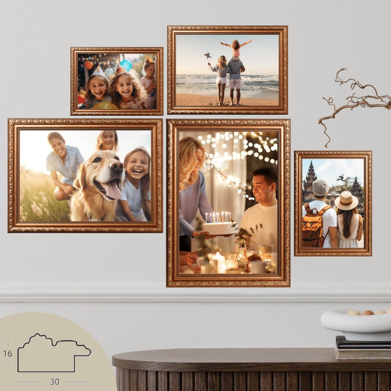 VictoR picture frame Chagall 4x6 brown gold frame  vintage antique frames with shutterprrof acrylic glass  baroque/antique - Image 2