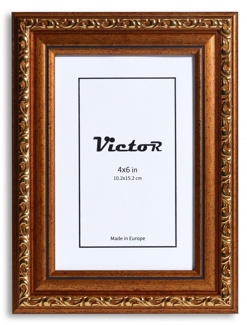 VictoR picture frame Chagall 4x6 brown gold frame  vintage antique frames with shutterprrof acrylic glass  baroque/antique - Image 1