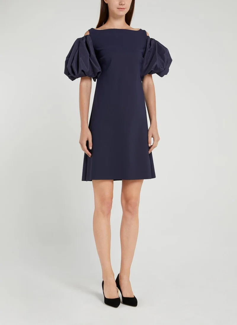 كيارا بوني Isla Taf Navy Flounce Sleeve Mini Dress