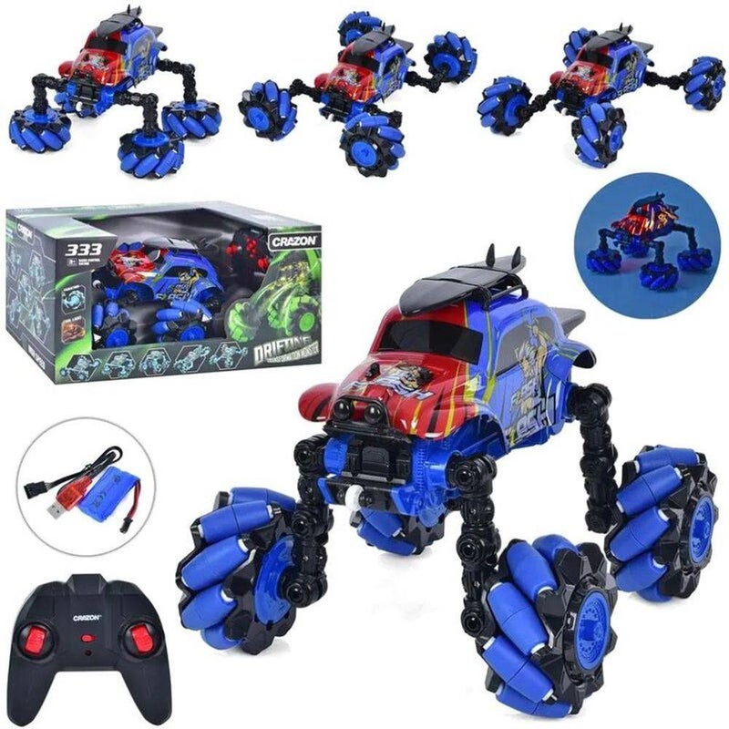 Crazon 333 Foldable Drifting Wheels Off-Road RC Car (1:18, Blue/Red)