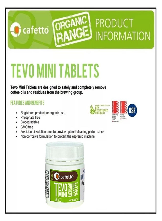 Cafetto Tevo Tablets Mini 1.5g 100 Tablets for manual and semi automatic espresso machines. Compatible with Breville, Sage, Gaggia, Rancilio, Rocket, ECM, Profitec, Lelit. - Image 3