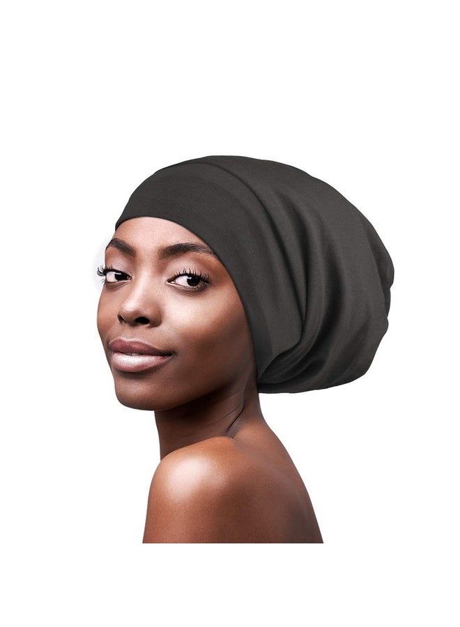 فوكوس كير قبعة مبطنة من الساتان للشعر المجعد للنساء باللون الرمادي الداكن - Image 1