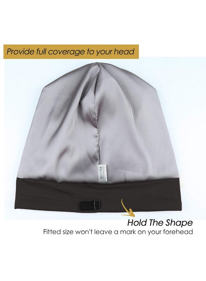 فوكوس كير قبعة مبطنة من الساتان للشعر المجعد للنساء باللون الرمادي الداكن - Image 3