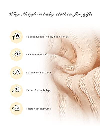 Mioglrie Baby Girl Clothes 12-18 Month Fall Winter Outfits Infant Sweatsuit Newborn Sweatshirt Fleece Ruffle Beige Sweat Pant Set for 1 Year Old Girls Clothing - Image 4