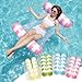 SLOOSH 4 Packs Strip Type Hammock Pool Floats Adults 4in1 MultiPurpose Inflatable Pool Floats PVC Water Hammock Lounge Floaties Aquablue Pink Yellow Retrogreen - Image 3