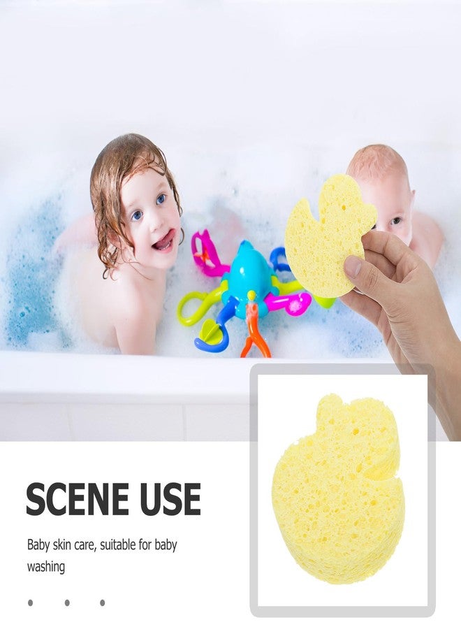 minkissy Cute Bath Sponge for Newborns Soft Yellow Duck Bathing Sponges for Kids, Baby Cartoon Bath Sponge Gentle Exfoliating Bath Supplies - Image 3