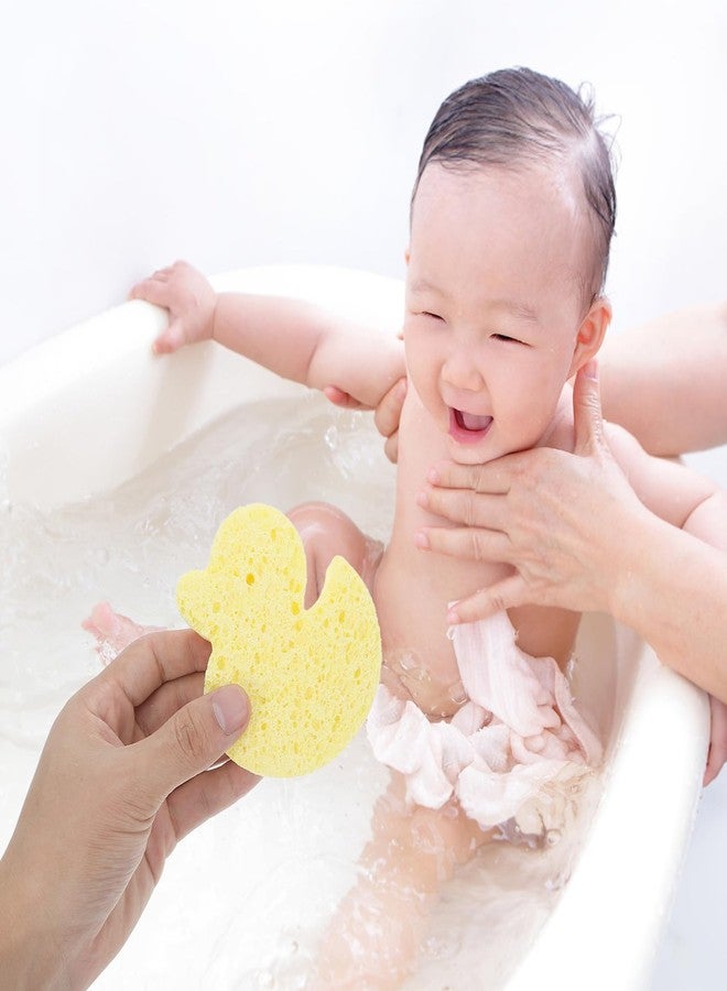 minkissy Cute Bath Sponge for Newborns Soft Yellow Duck Bathing Sponges for Kids, Baby Cartoon Bath Sponge Gentle Exfoliating Bath Supplies - Image 5
