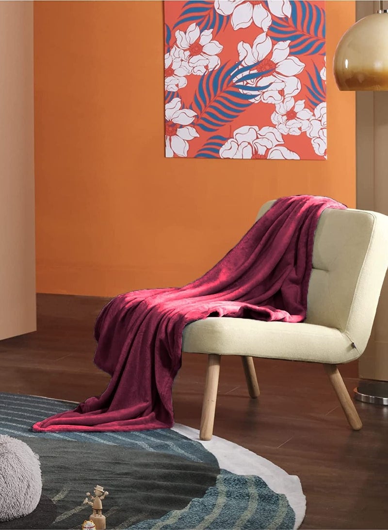 بيير دونا بطانيات من الصوف الفاخر خفيفة الوزن ومضادة للكهرباء الساكنة وبطانية حرارية مثالية للأريكة بطانية مريحة لغرفة المعيشة والسرير والأريكة 200 سم في 150 سم - Image 2