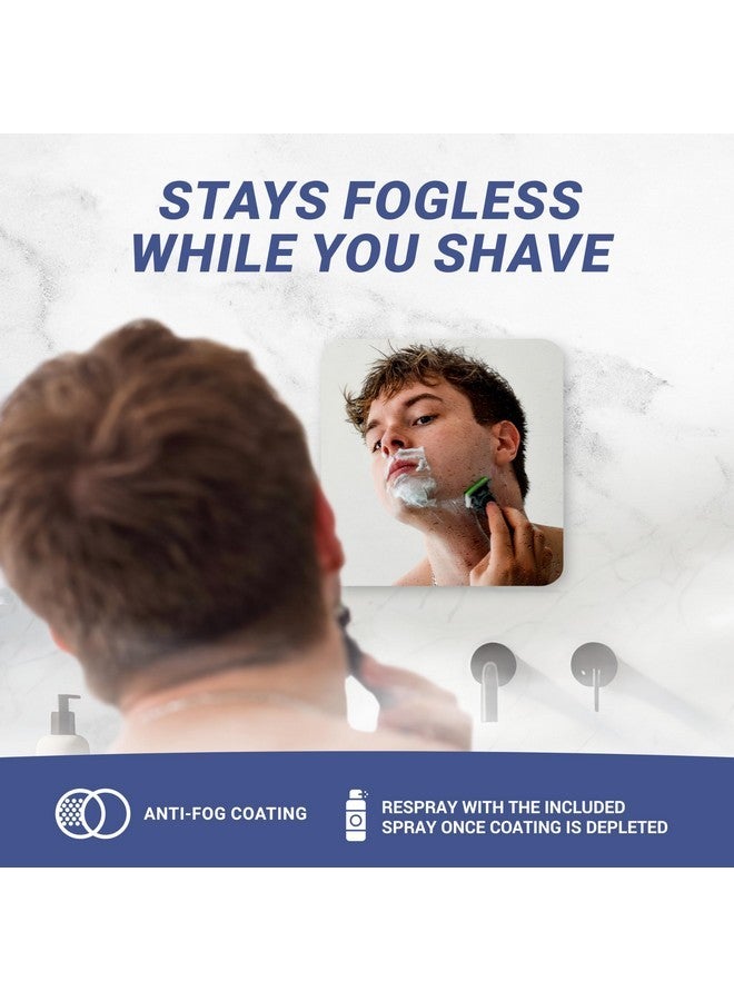 Mirrorvana Sticky 3M Adhesive Anti-Fog Shaving Mirror - Peel And Stick Fogless Shower Mirror For Men - Frameless & Shatterproof Plastic Mirror - 6.3" X 6.3” (Square) - Image 2