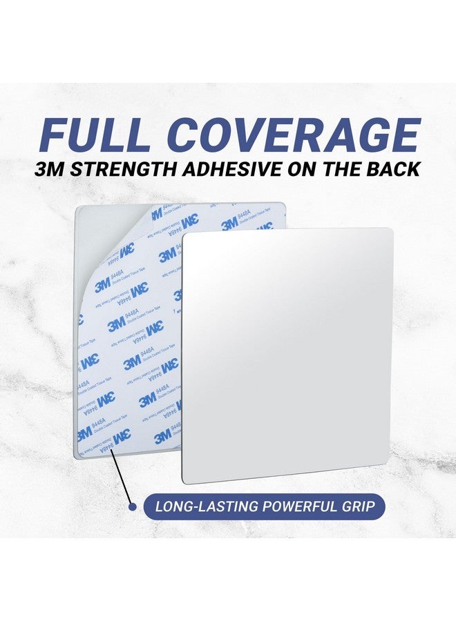 Mirrorvana Sticky 3M Adhesive Anti-Fog Shaving Mirror - Peel And Stick Fogless Shower Mirror For Men - Frameless & Shatterproof Plastic Mirror - 6.3" X 6.3” (Square) - Image 3