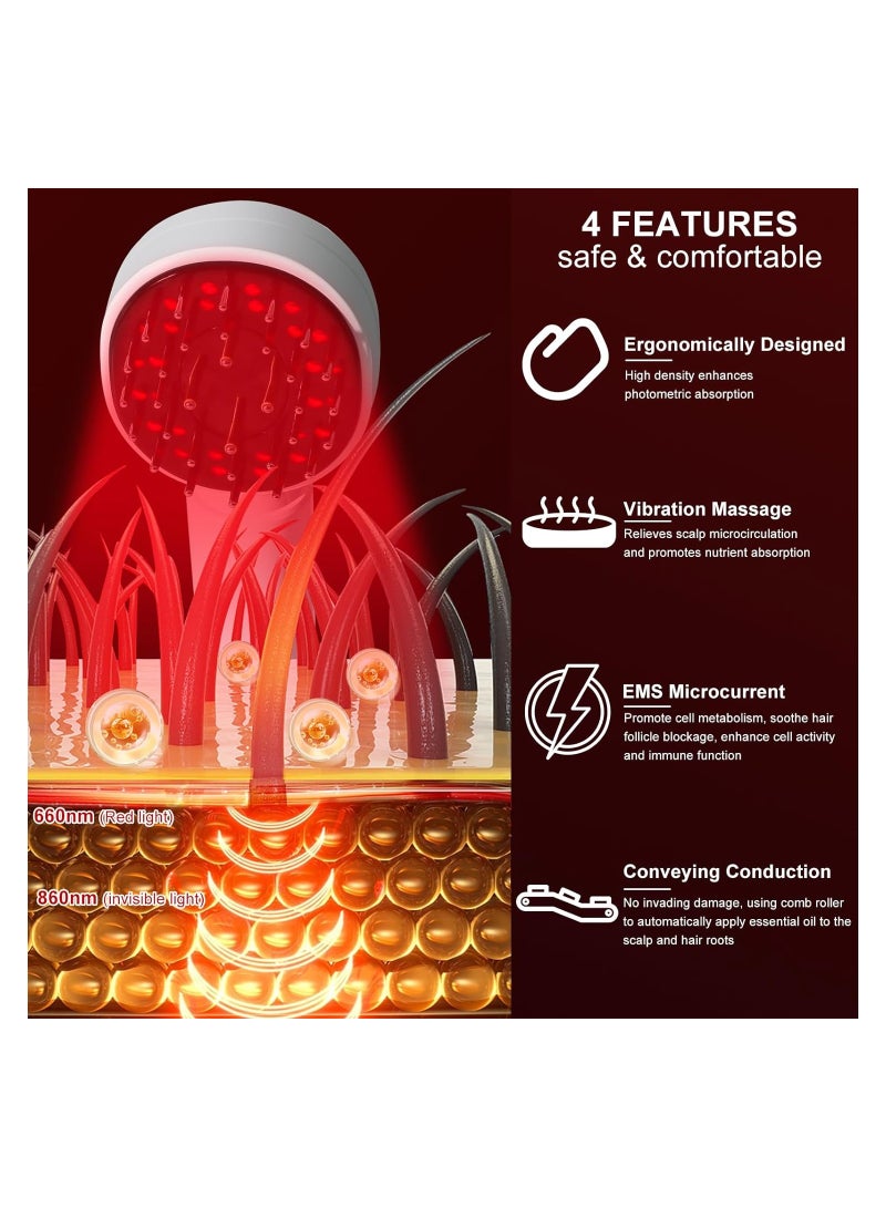 Portable Electric Scalp Massager with Red and Blue Light Therapy, Wireless Handheld Brush for Deep Muscle Relaxation and Head Care at Home. Perfect for Scalp and Hair Wellness. - Image 4