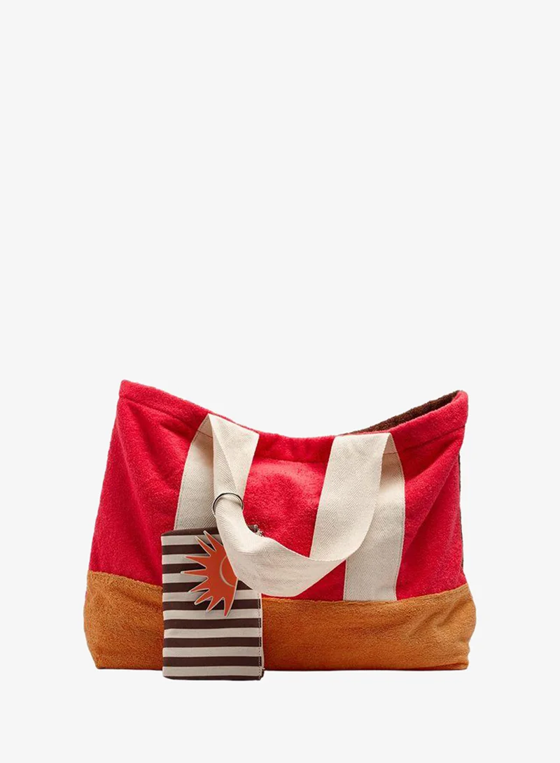 Parfois Red Shopper Bag With Contrast Pendant for Women | Best Price UAE