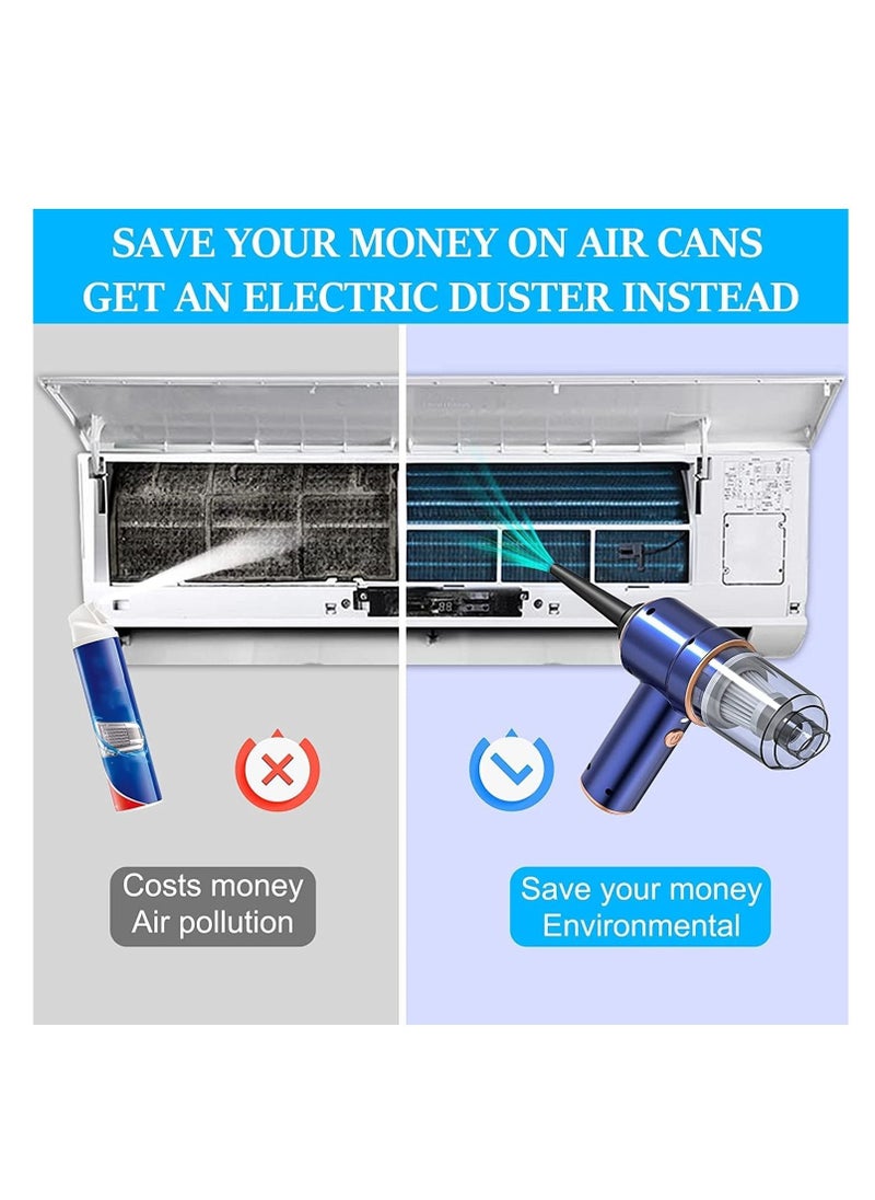 Captaintech - Air Duster Compressed Electric Air Duster Cleaner for PC Rechargeable 6000mAH Cordless Air Cleaner Blower for Laptop Keyboard Electronics Home Cleaning Alternative to Canned Air Duster - Image 1