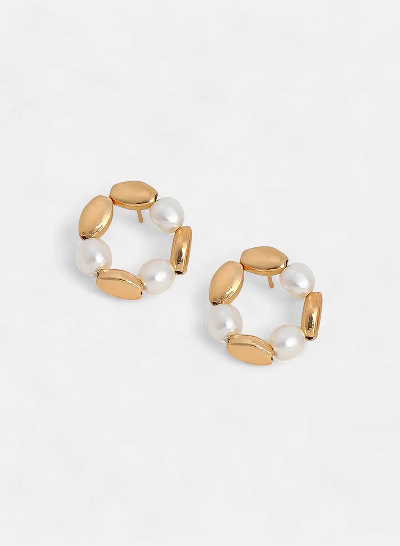 سوهي حلق لؤلؤ صناعي عصري بحلقة