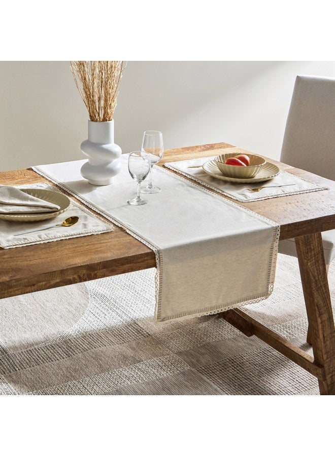 Home Box Naturio Lace Table Runner 180 x 40 cm  - Image 1