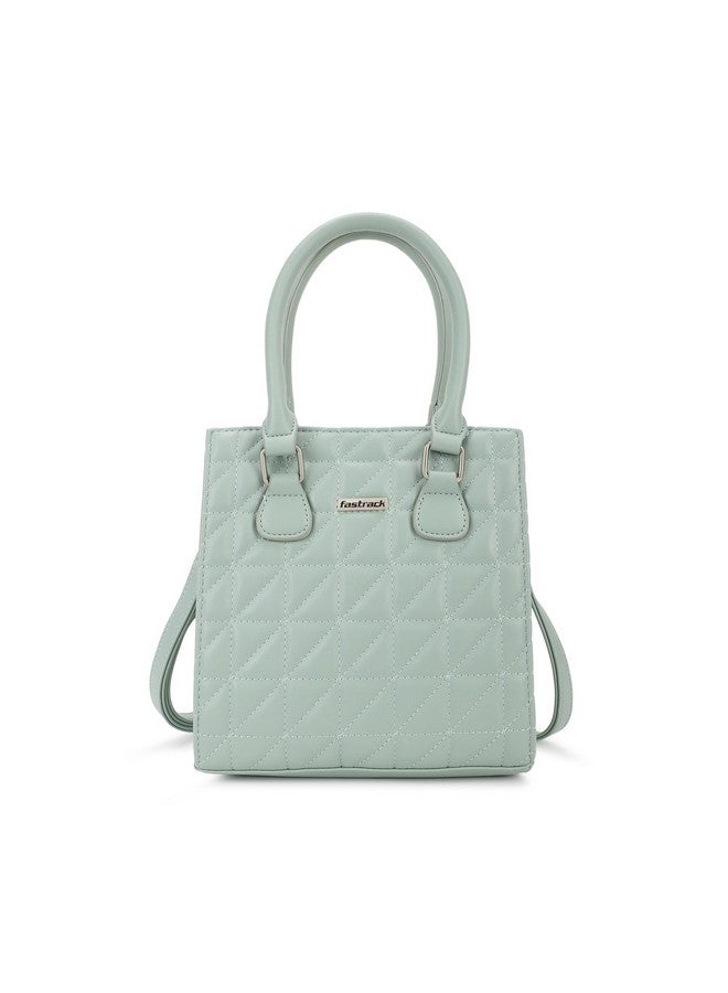 Fastrack Quilted Satchel For Women, Ladies And Girls | Stylish And Trendy Satchel Handbag For Girls, Ladies And Women | Made Up Of Premium Semi-Pu Material, Green - Image 1
