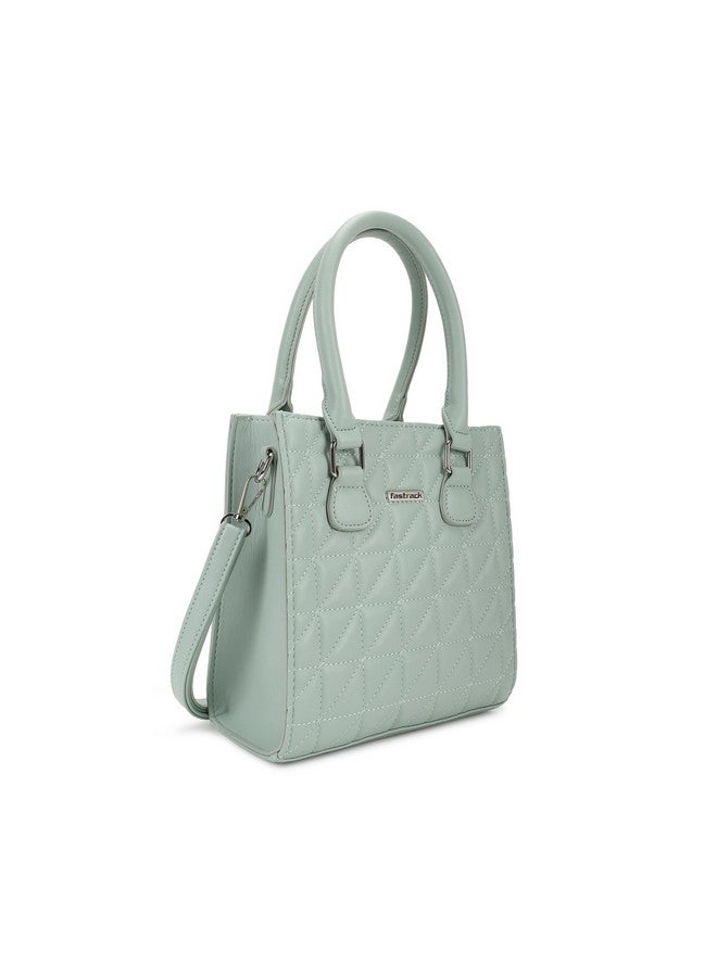 Fastrack Quilted Satchel For Women, Ladies And Girls | Stylish And Trendy Satchel Handbag For Girls, Ladies And Women | Made Up Of Premium Semi-Pu Material, Green - Image 3