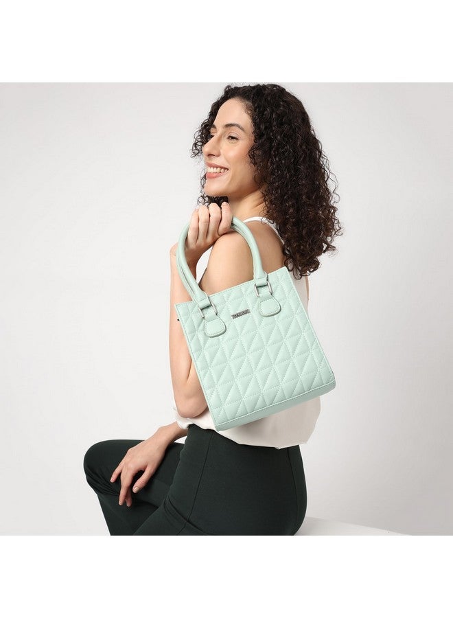 Fastrack Quilted Satchel For Women, Ladies And Girls | Stylish And Trendy Satchel Handbag For Girls, Ladies And Women | Made Up Of Premium Semi-Pu Material, Green - Image 2