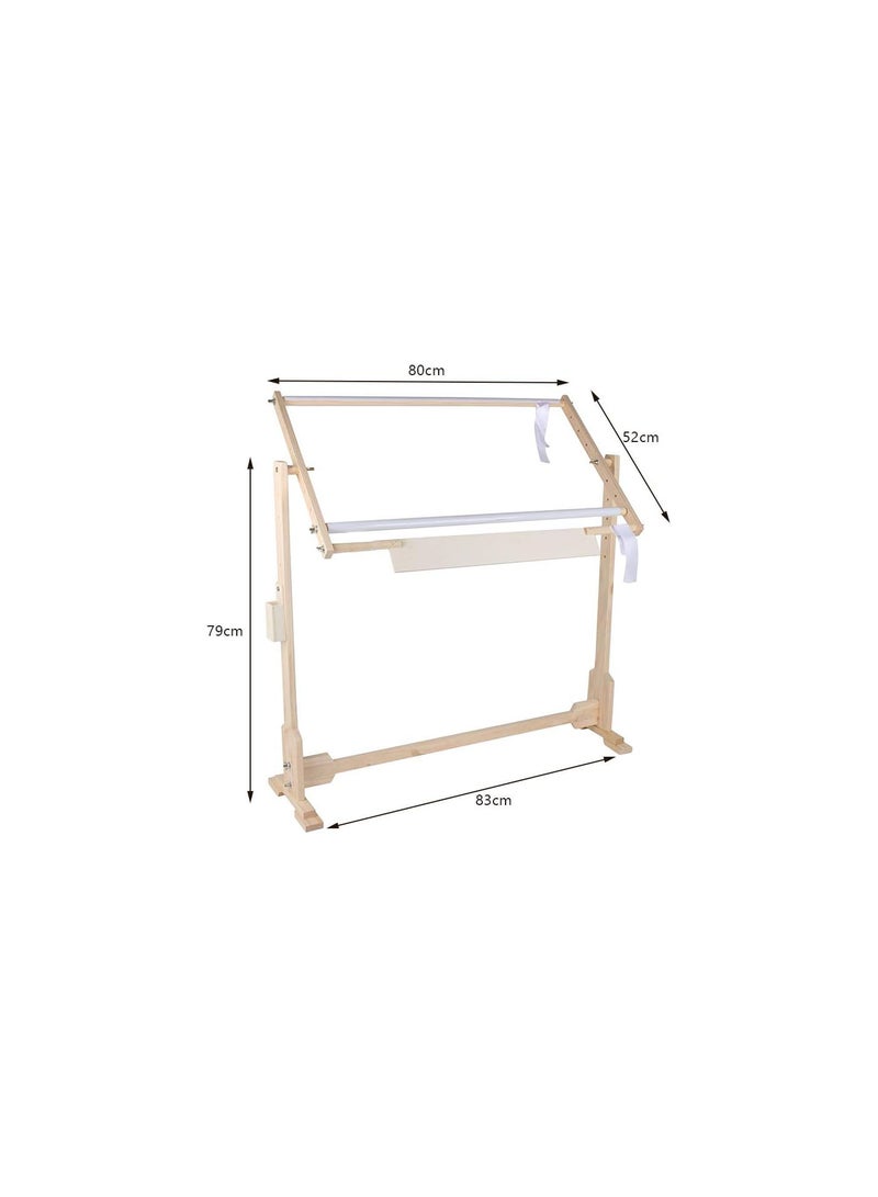 GGOOT Embroidery Floor Stand, 14CT Cross Stitch Frame Stand, Adjustable Height, Needlework Frames and Stands, Wooden Embroidery Tapestry Hoops Floor Stand for Sewing and Hanging Crafts  - Image 3