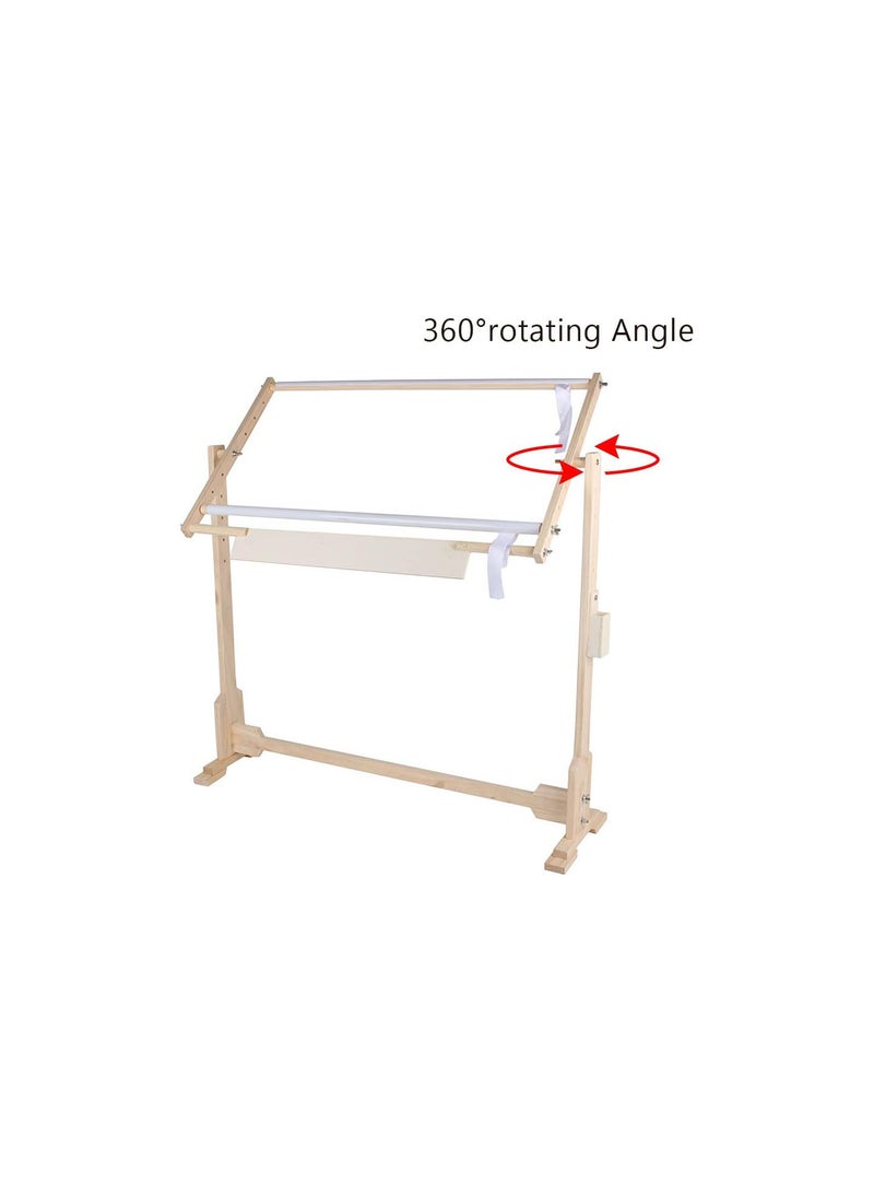 GGOOT Embroidery Floor Stand, 14CT Cross Stitch Frame Stand, Adjustable Height, Needlework Frames and Stands, Wooden Embroidery Tapestry Hoops Floor Stand for Sewing and Hanging Crafts  - Image 2
